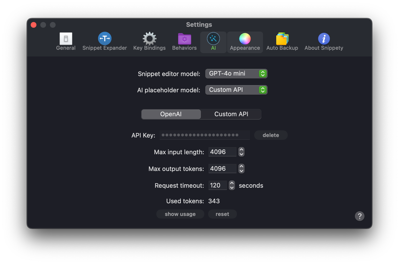 AI - OpenAI Configuration